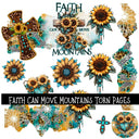 Faith Can Move Mountains Torn pages UV DTF Decal sheets