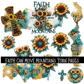 Faith Can Move Mountains Torn pages UV DTF Decal sheets