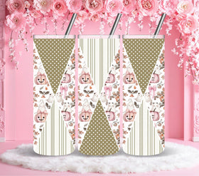 Vintage Pink Halloween Precut Diamonds vinyl tumbler wraps