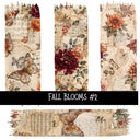 Fall Blooms Torn Pages UV DTF Decal sheets 7 Designs available