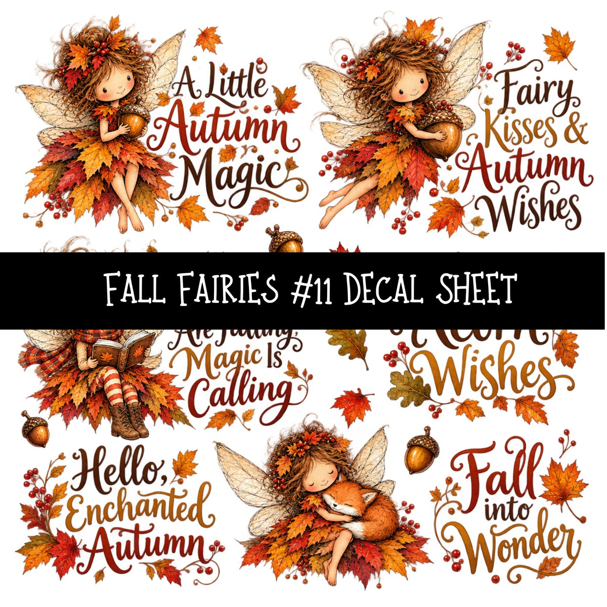 Fall Fairies UV DTF Decal sheets 12 Designs available