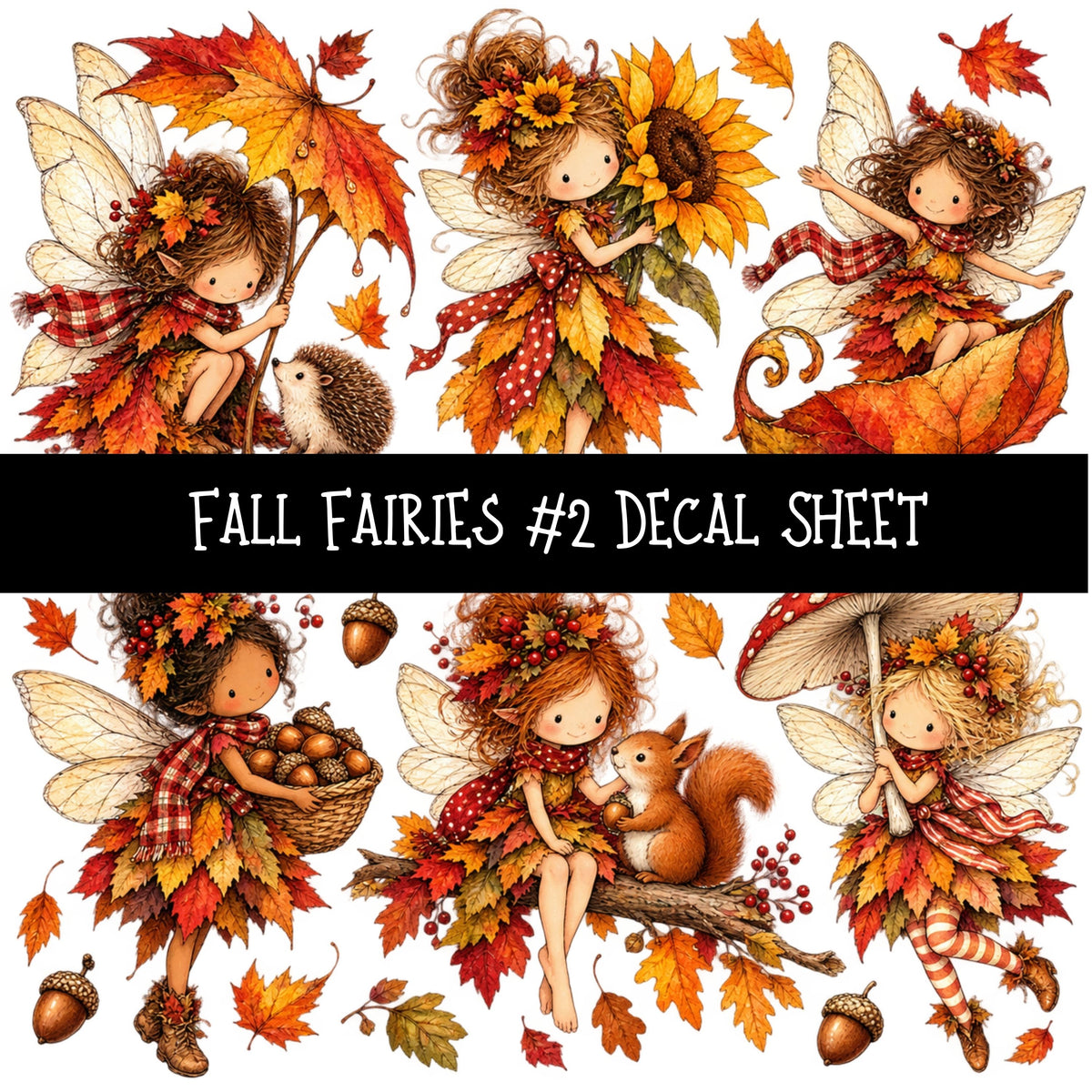 Fall Fairies UV DTF Decal sheets 12 Designs available