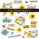 Fall Farm truck UV DTF Decal Sheets 2 design options