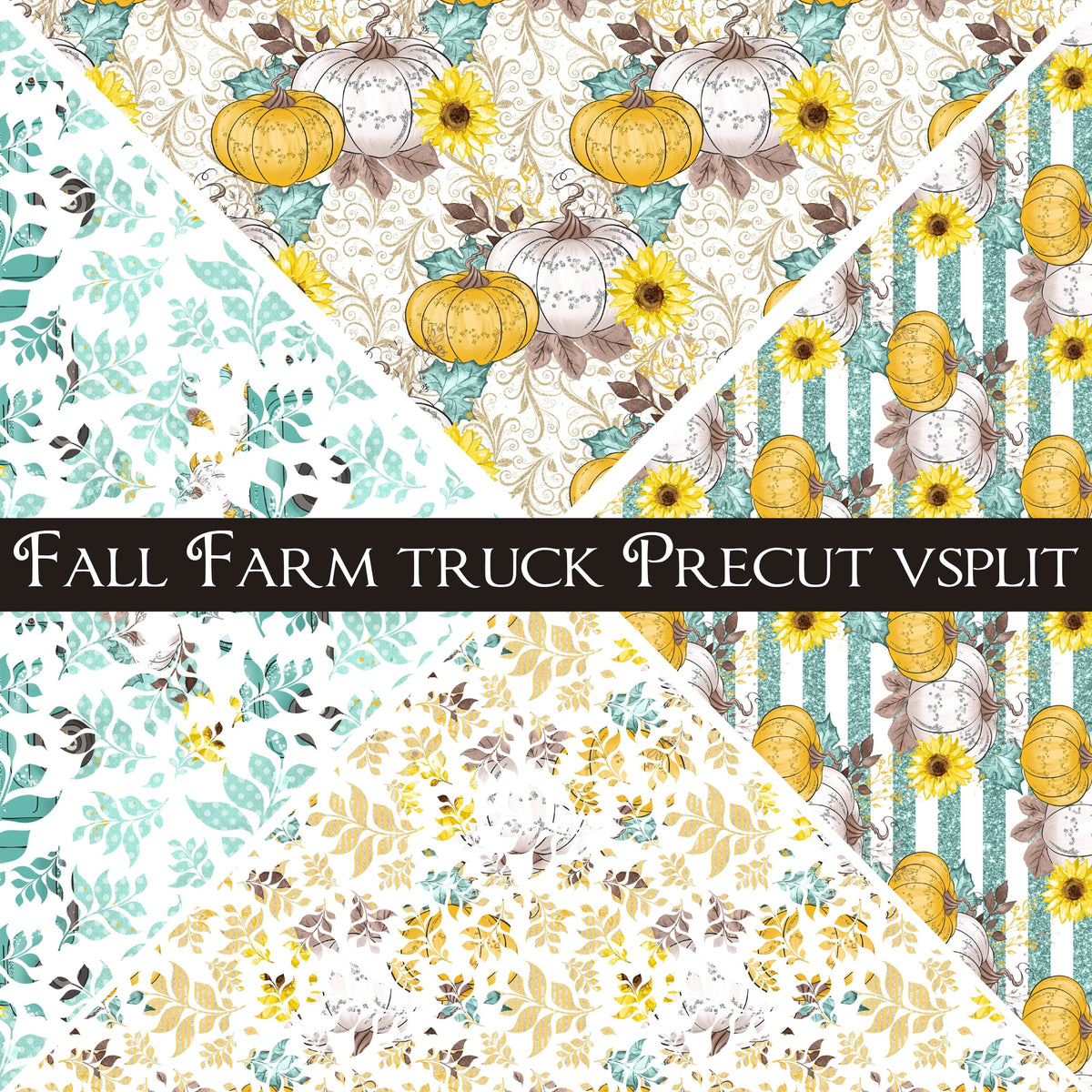 Fall Farm Truck precut Vsplits 12x12 vinyl sheet