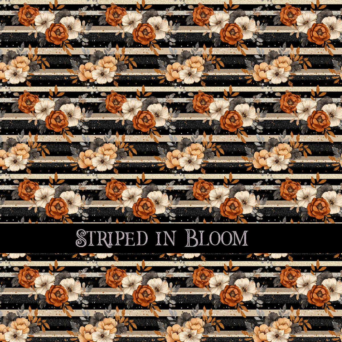 Striped in Bloom 12x12 vinyl sheet