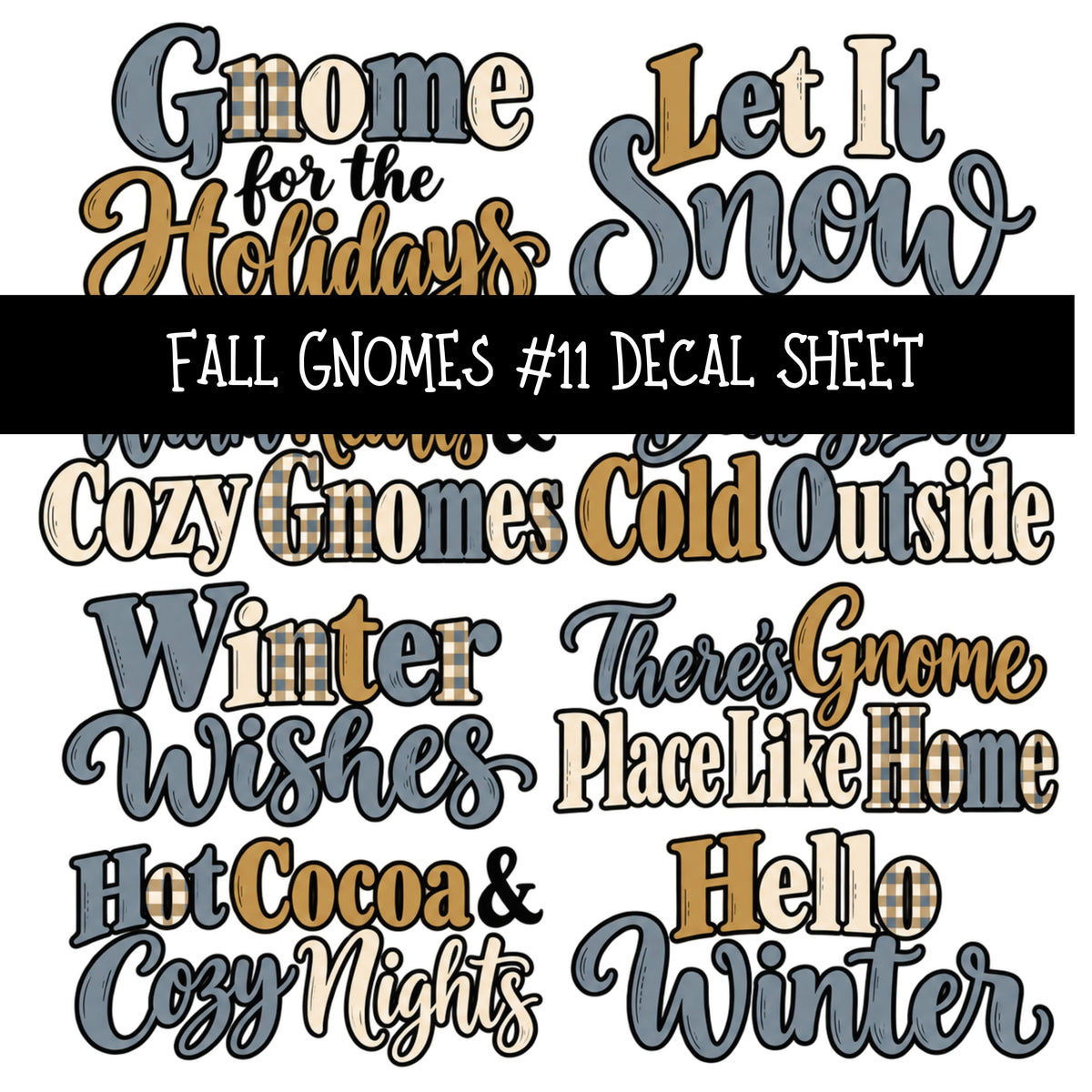 Fall Gnomes UV DTF Decal sheets 13 Designs available