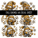 Fall Gnomes UV DTF Decal sheets 13 Designs available