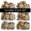 Fall Gnomes UV DTF Decal sheets 13 Designs available
