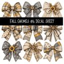 Fall Gnomes UV DTF Decal sheets 13 Designs available