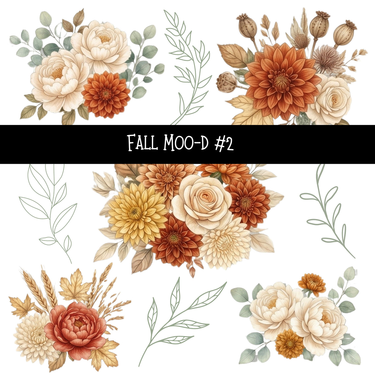 Fall Moo-d UV DTF Decal sheets 2 Designs available