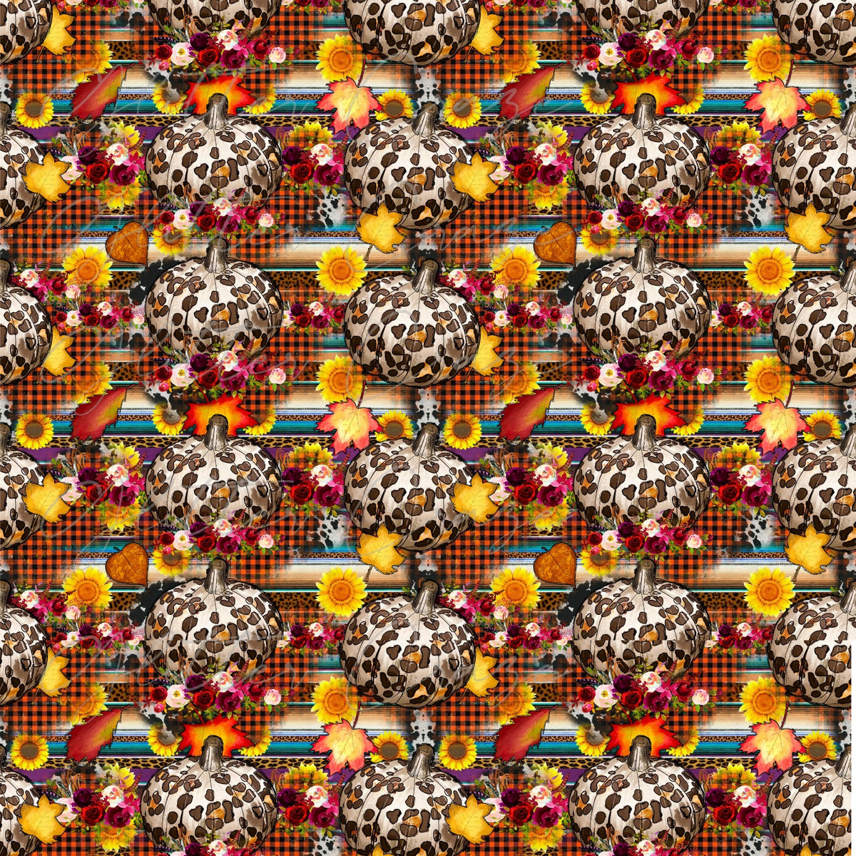 Fall pumpkin Plaid Adhesive Vinyl