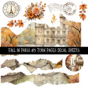 Fall in Paris torn Pages UV DTF Decal sheets 3 designs available