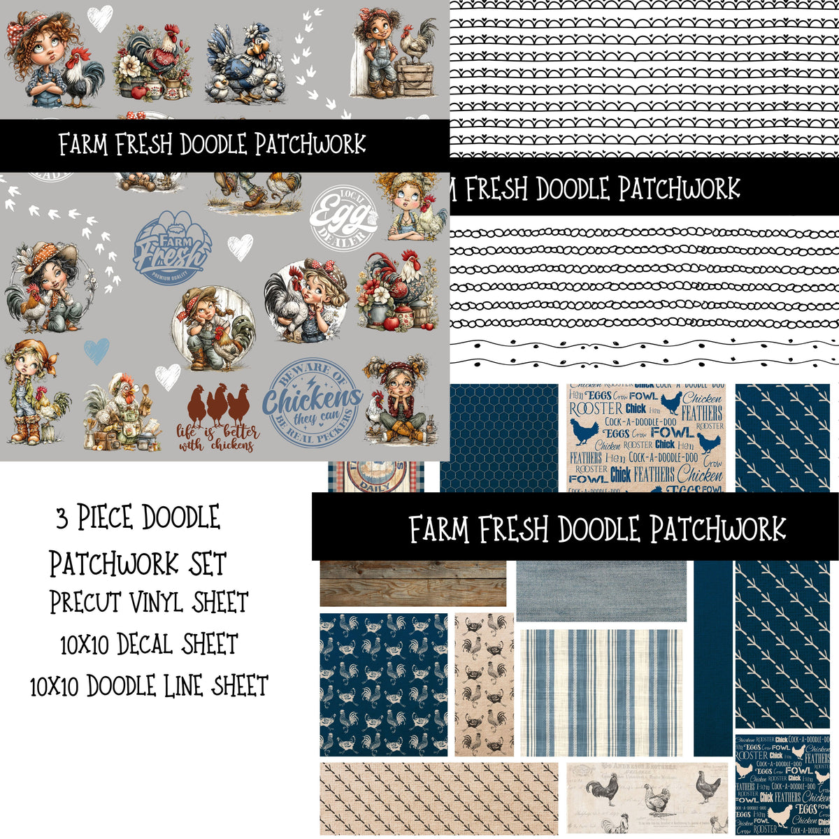 Farm Fresh Doodle Patchwork Set