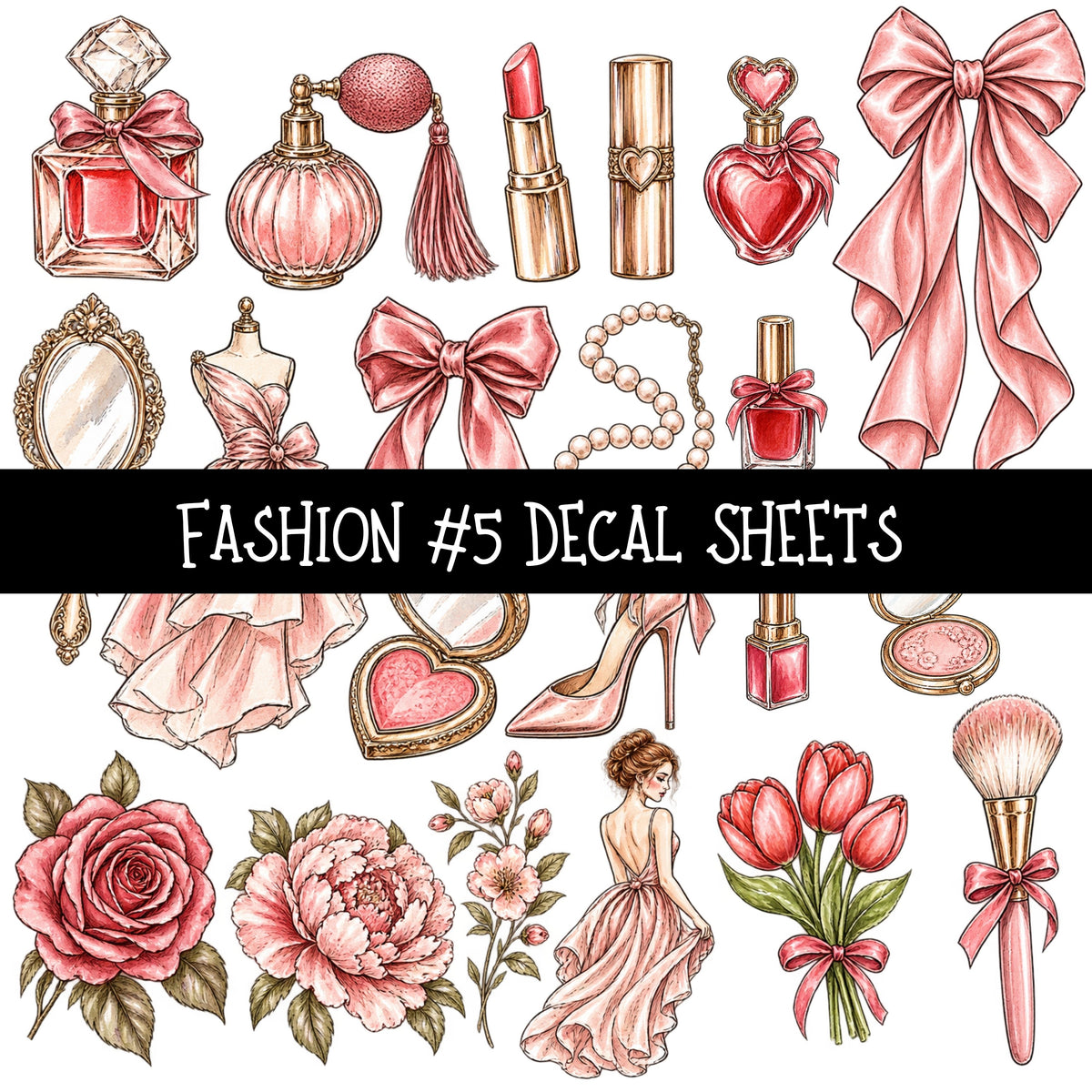 Fashion Torn Pages UV DTF Decal sheets 8 Designs available