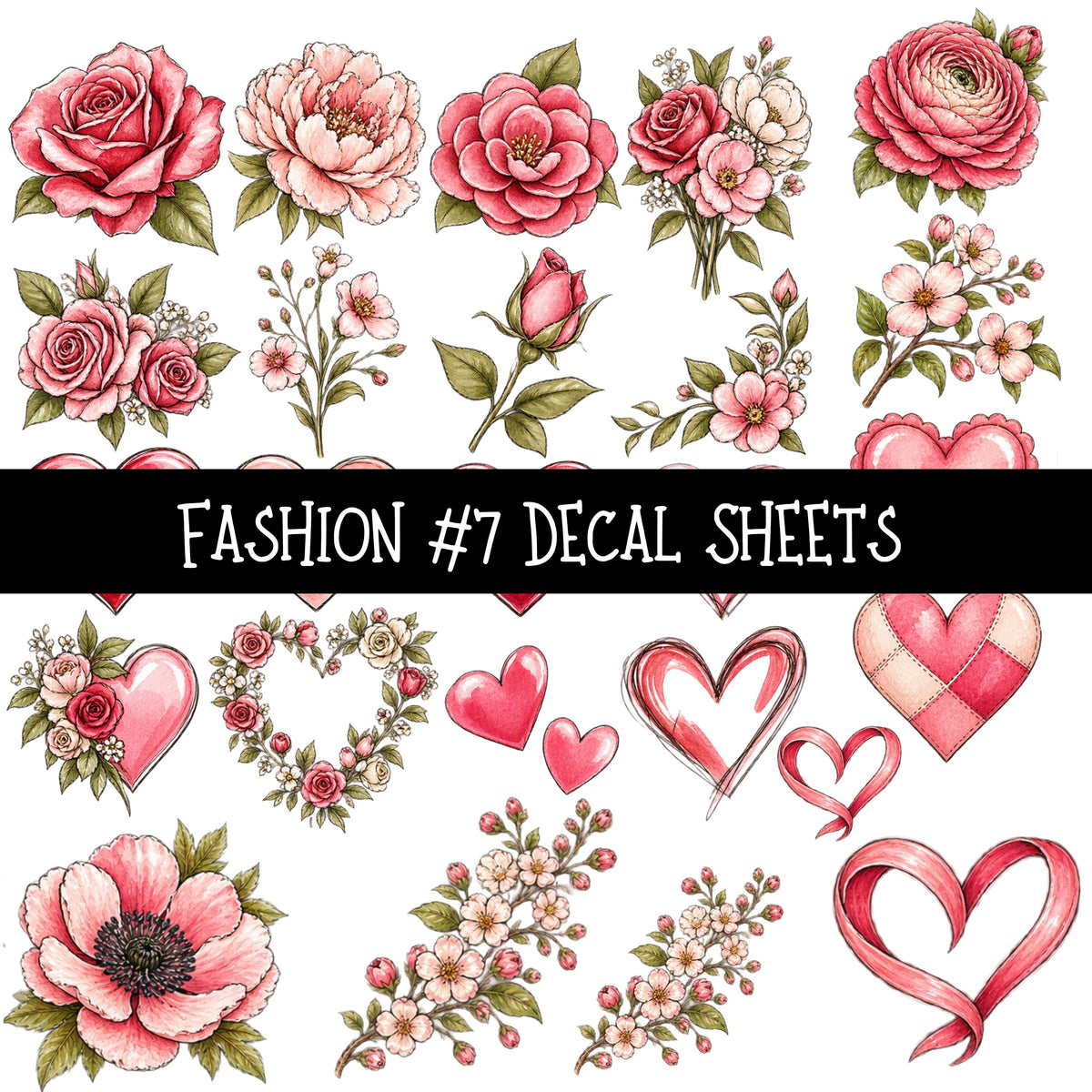 Fashion Torn Pages UV DTF Decal sheets 8 Designs available