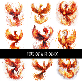 Fire of a phoenix UV DTF Decal sheets