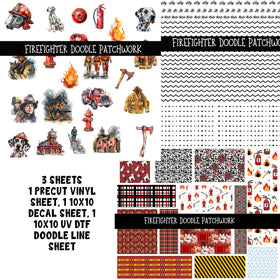 Firefighter Doodle Patchwork Set