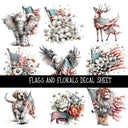 Flags and Florals UV DTF Decal sheets