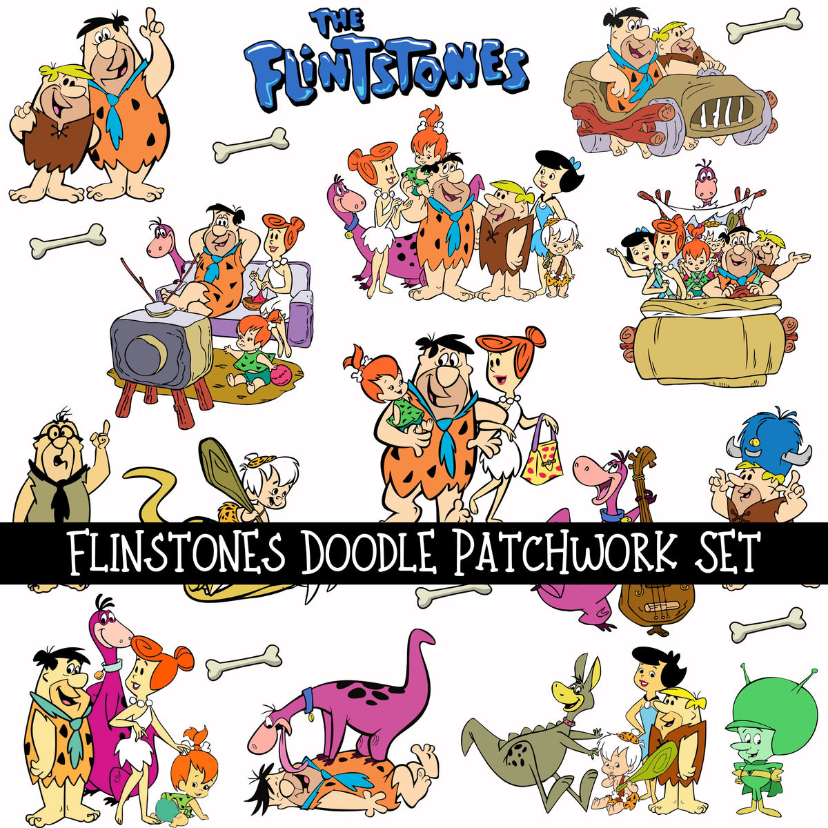 Flinstones Doodle Patchwork Set