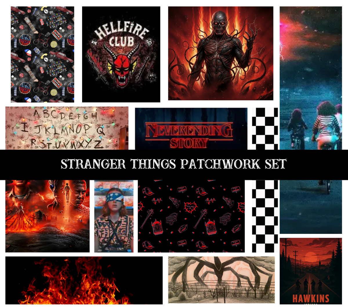 Stranger Things Doodle Patchwork Set