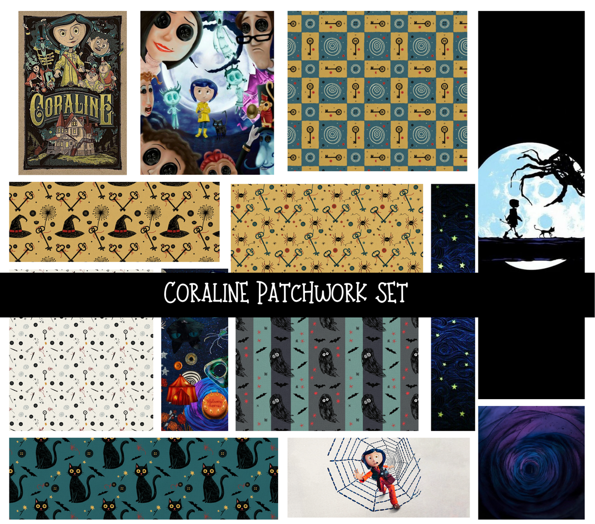 Coraline Doodle Patchwork Set