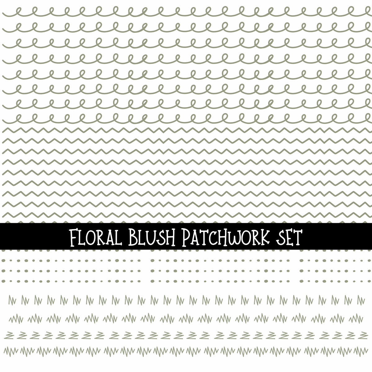 Floral Blush Doodle Patchwork Set