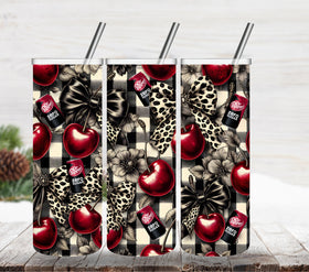 Leopard Bow Dr. Pepper Zero vinyl tumbler wraps
