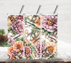 Floral Bougie CC vinyl tumbler wraps
