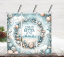 Life is better at the beach seashells vinyl tumbler wraps