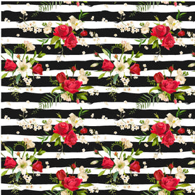 Floral Stripe - Adhesive Vinyl