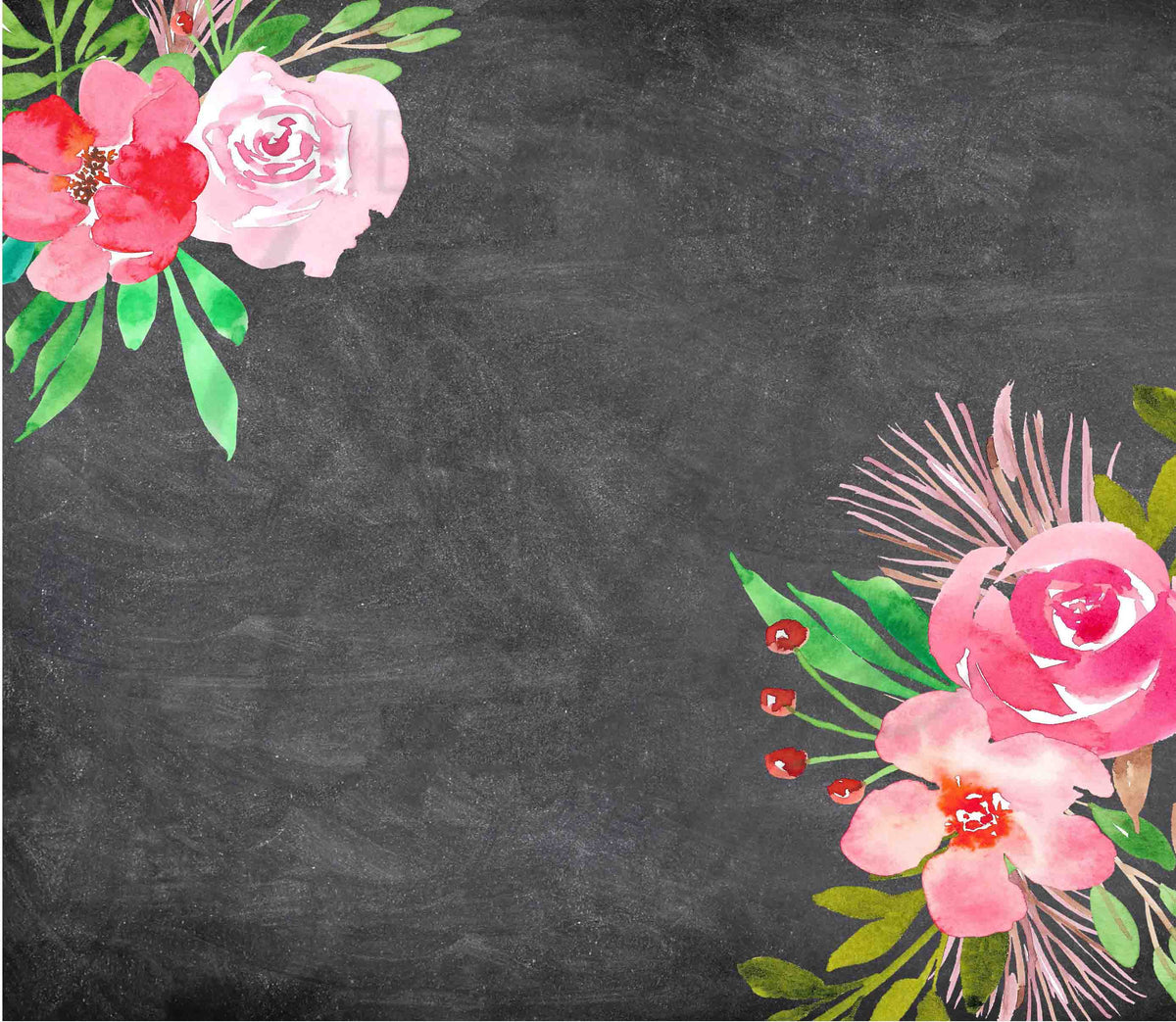 Floral Chalkboard Adhesive Vinyl Wrap