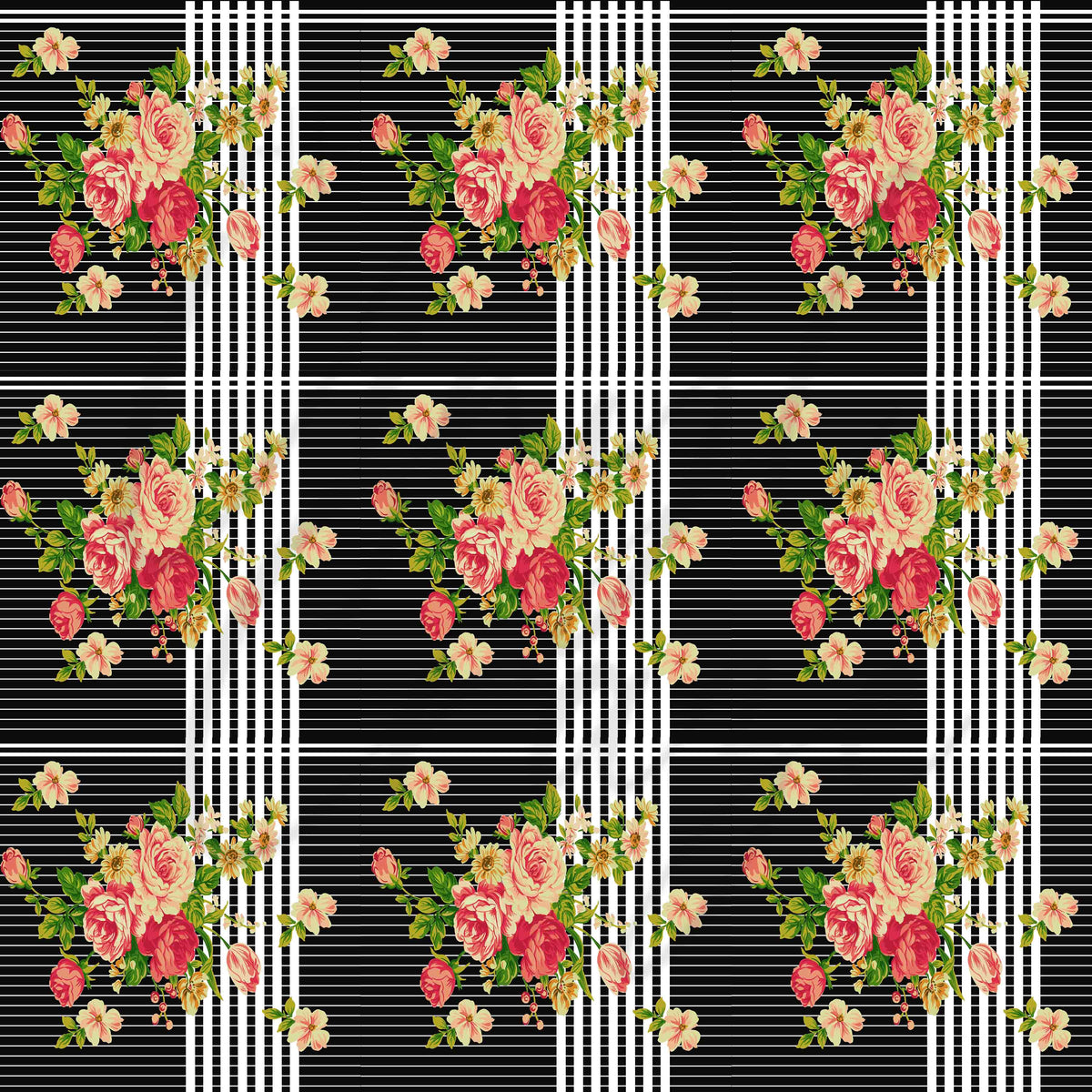 Floral and Stripes Adhesive Vinyl