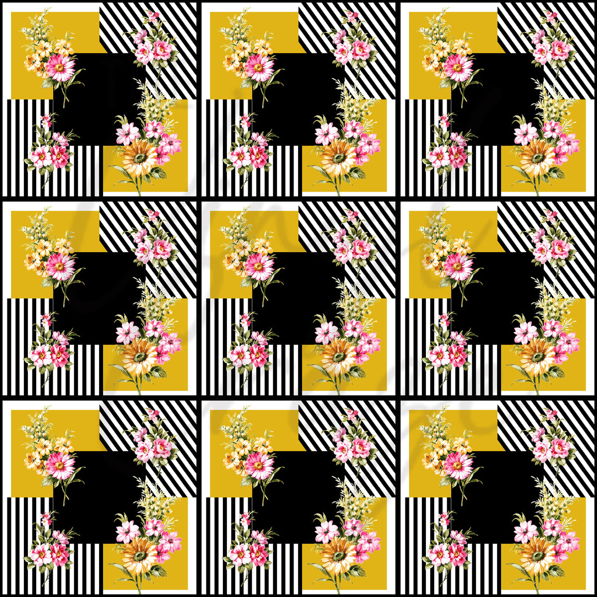 Floral and Stripes Adhesive Vinyl