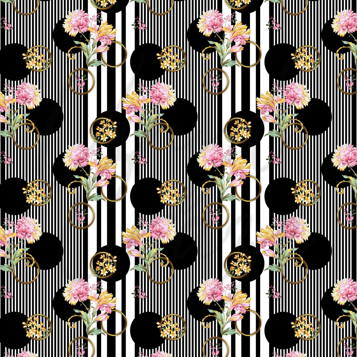 Floral and Stripes Adhesive Vinyl