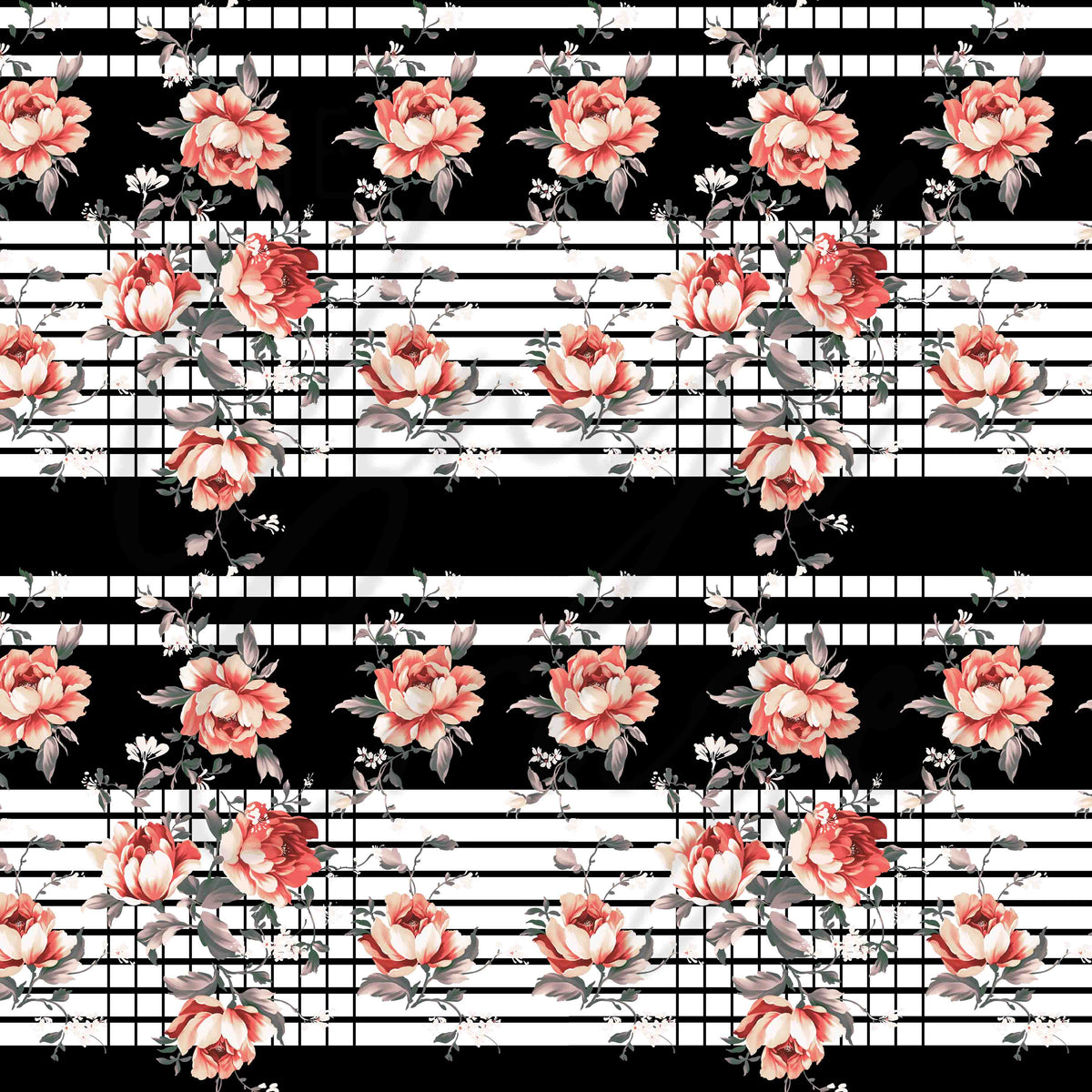Floral and Stripes Adhesive Vinyl