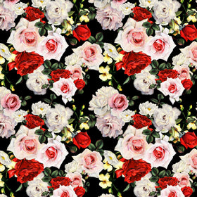 Floral On Black - Adhesive Vinyl