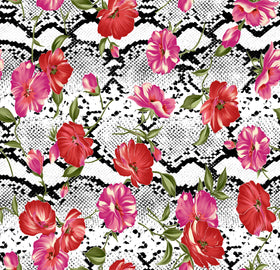 Floral Snakeskin - Adhesive Vinyl