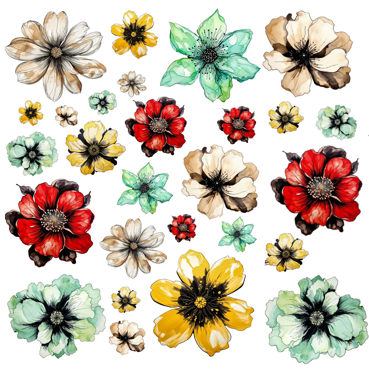 Floral whispers UV DTF Decal Sheets-3 Design Options