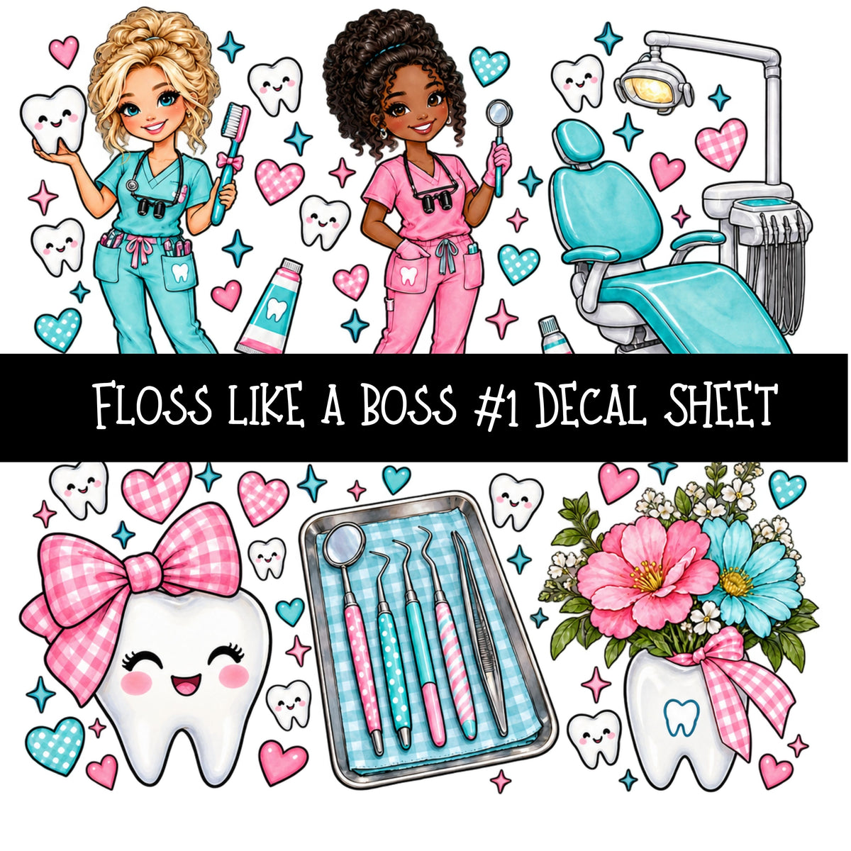 Floss like a boss UV DTF Decal sheets 8 Designs available