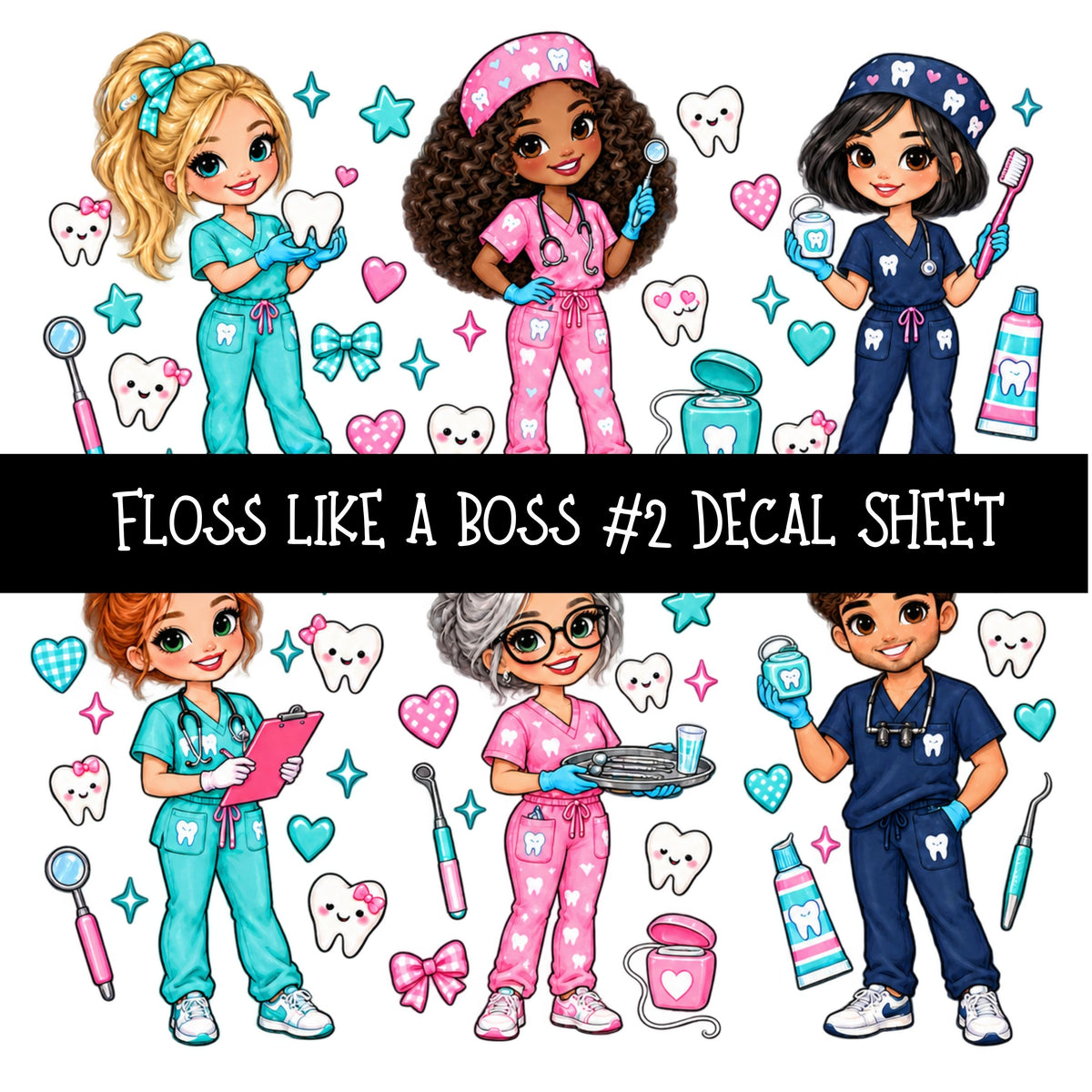 Floss like a boss UV DTF Decal sheets 8 Designs available
