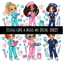 Floss like a boss UV DTF Decal sheets 8 Designs available