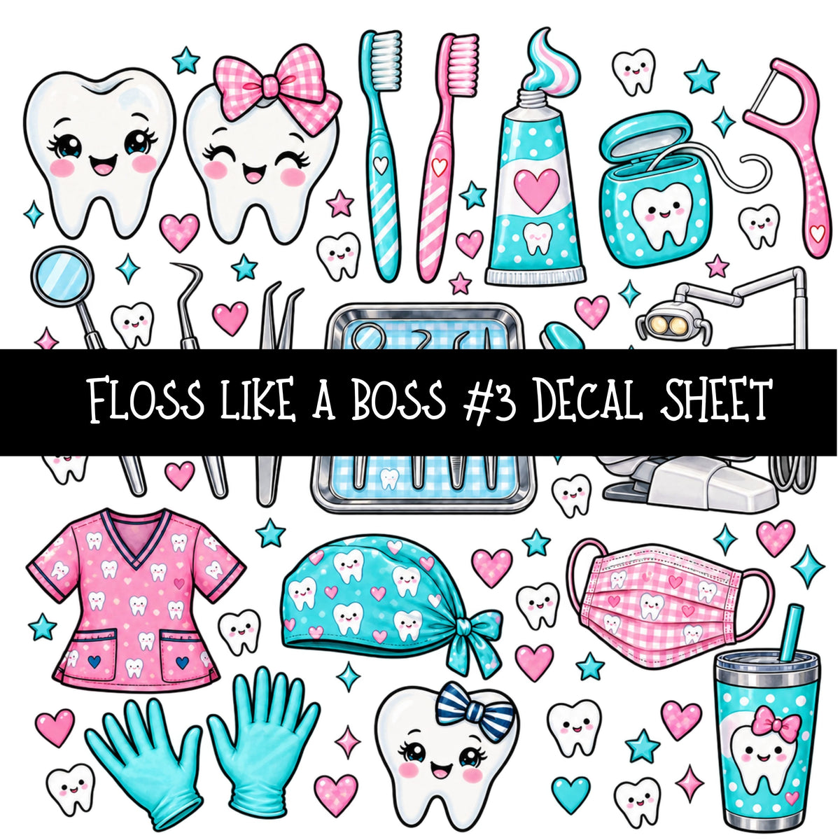 Floss like a boss UV DTF Decal sheets 8 Designs available