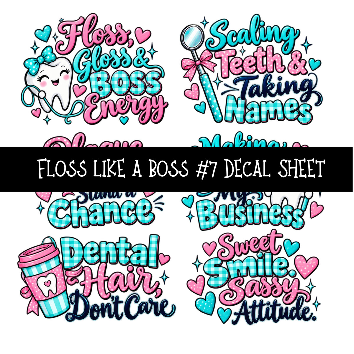 Floss like a boss UV DTF Decal sheets 8 Designs available