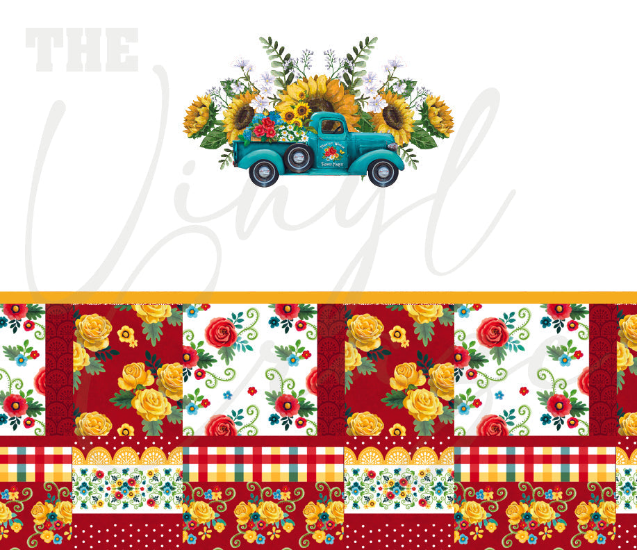 Floral Market 20 oz Skinny Adhesive Vinyl Wrap