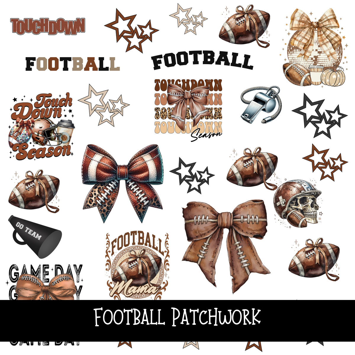 Football Doodle Patchwork Set