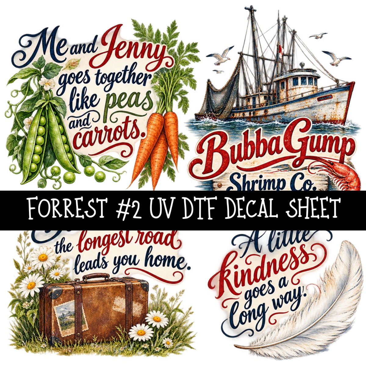 Forrest UV DTF Decal sheets 11 Designs available