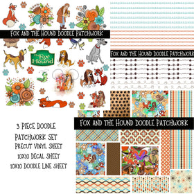 Fox and the Hound UV DTF Doodle Patchwork Set