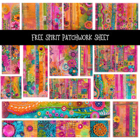 Free Spirit Patchwork precut vinyl sheet available in 12x12 or 6x6 sizes