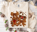 Gingerbread Bow Christmas Faux Yarn DTF Transfers