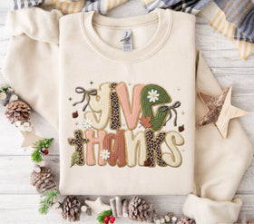 Give Thanks Faux Yarn DTF Transfers